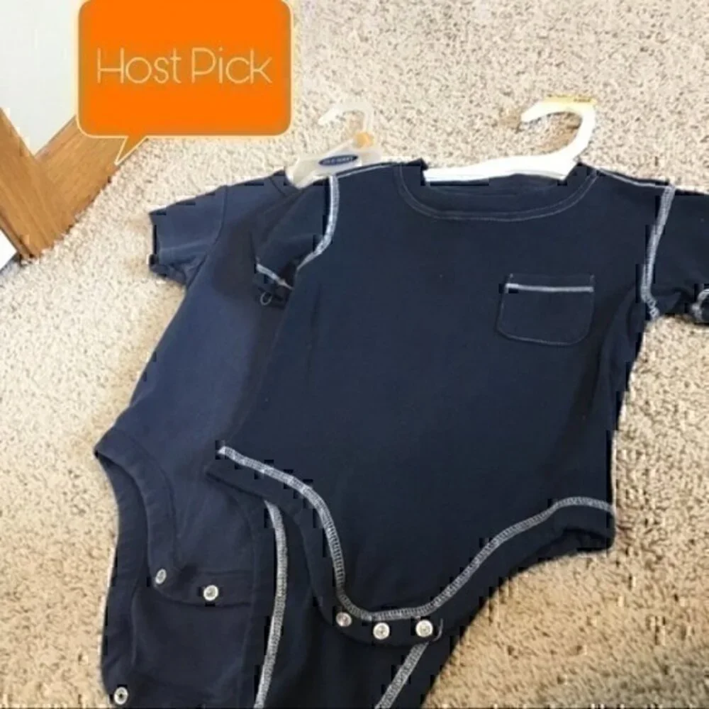 6-12 months Old Navy onesies both navy blue
